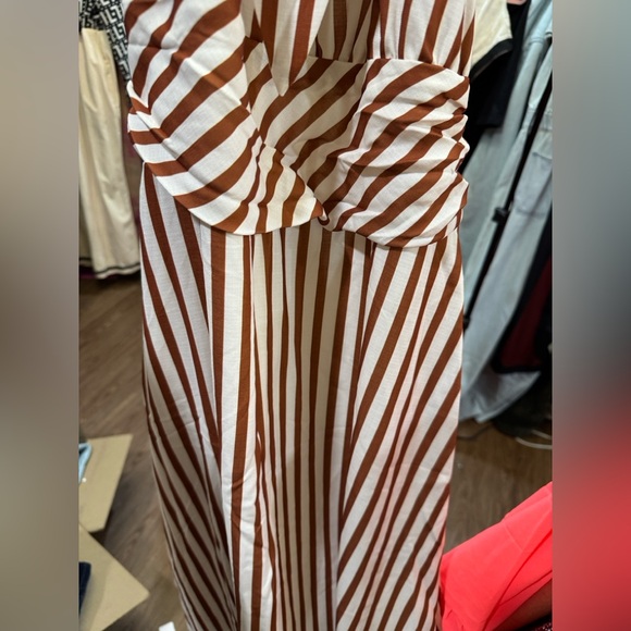 Commense Brown and White Striped Maxi Dress - Picture 4 of 4